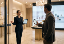 How To Bring Online Shoppers In-Store Shopper in a luxury store