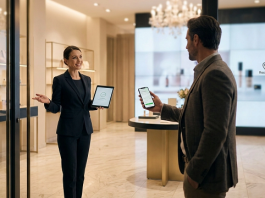 How To Bring Online Shoppers In-Store Shopper in a luxury store