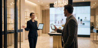 How To Bring Online Shoppers In-Store Shopper in a luxury store