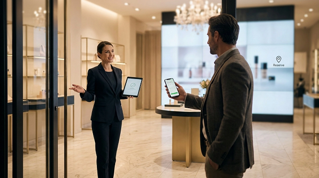 How to Bring Online Shoppers In-Store Shopper in a luxury store